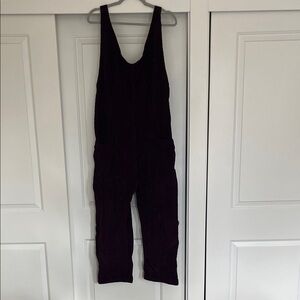 Free People Burgundy Corduroy Overalls